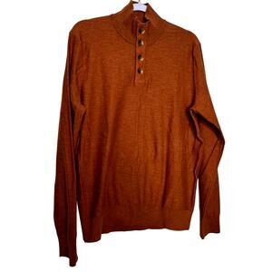 Red Ale by Alesbury Mock Neck Henley Sweater in Rust NWOT Size Medium